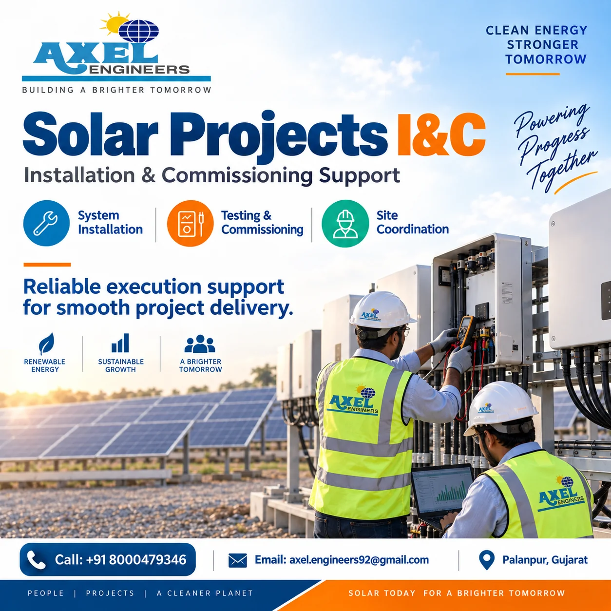 Solar Installation and Commissioning illustrative promotional design