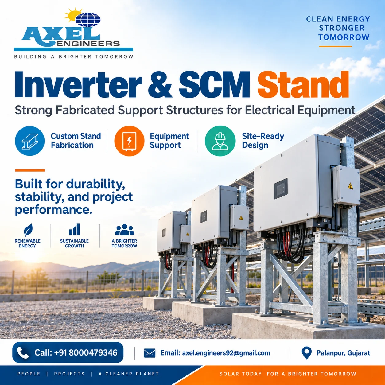 Inverter and SCM Stand illustrative promotional design