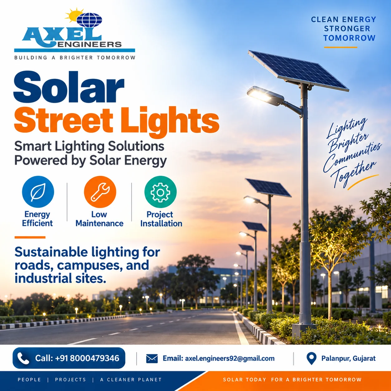 Solar Street Lights — illustrative promotional graphic