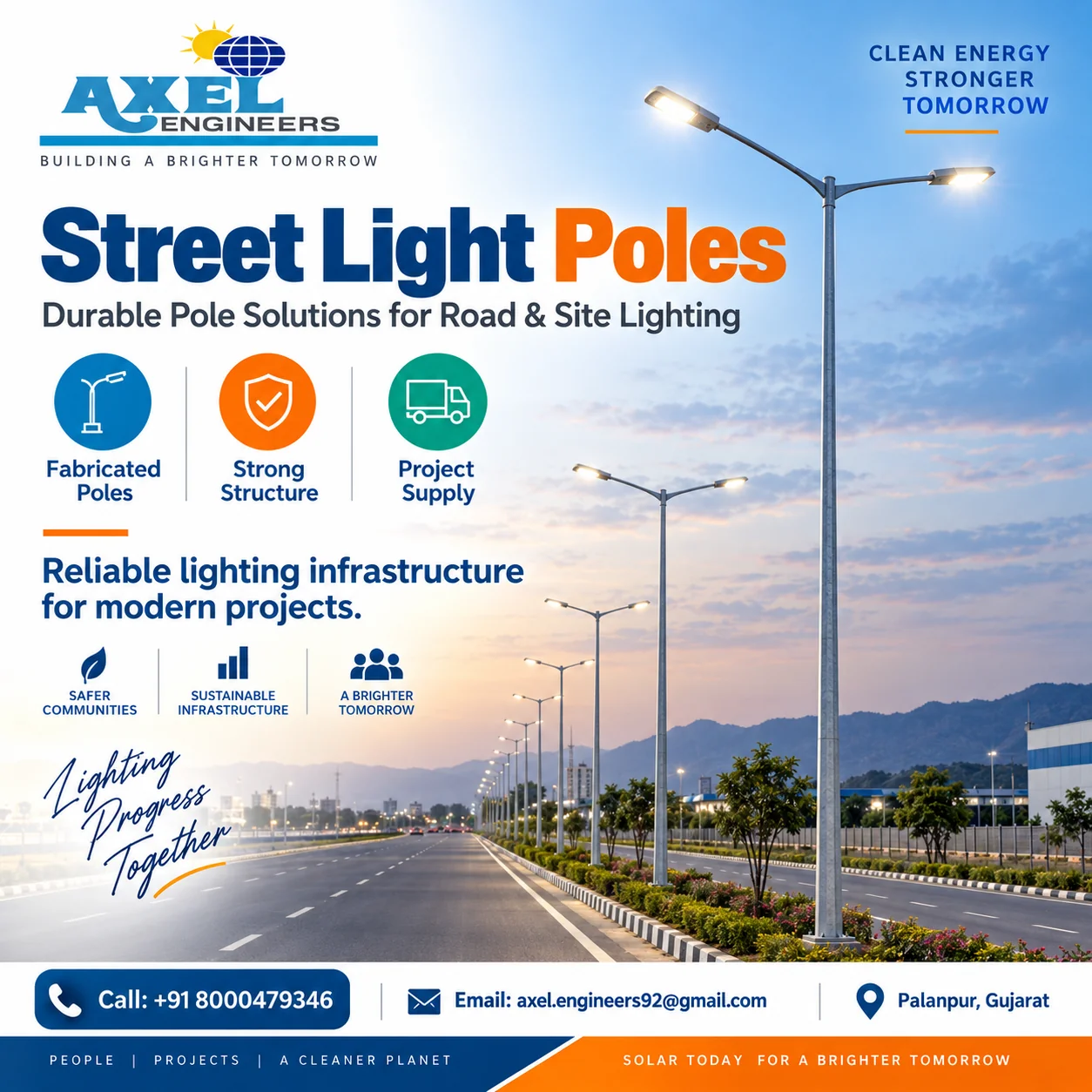 GI / MS Poles & Brackets — illustrative promotional graphic